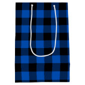 Sac Cadeau Moyen Plaid de buffle bleu et noir (Dos)