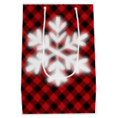 Sac Cadeau Moyen Plaid de buffle noir rouge rustique -Flacon de nei (Dos)