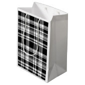 Sac Cadeau Moyen Plaid noir et blanc (Dos Angle)