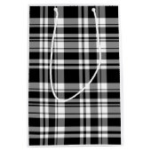 Sac Cadeau Moyen Plaid noir et blanc (Devant)