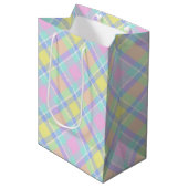 Sac Cadeau Moyen Plaid pastel (Devant Angle)