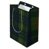 Sac Cadeau Moyen Plaid Tartan vert et bleu (Dos Angle)