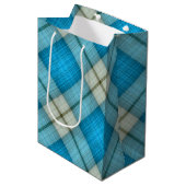 Sac Cadeau Moyen Plaid turquoise (Devant Angle)