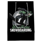 Sac Cadeau Moyen Planche à neige personnalisée Snow Boarder Shreddi (Dos)