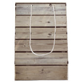 Sac Cadeau Moyen Planches de bois rustique faux (Dos)