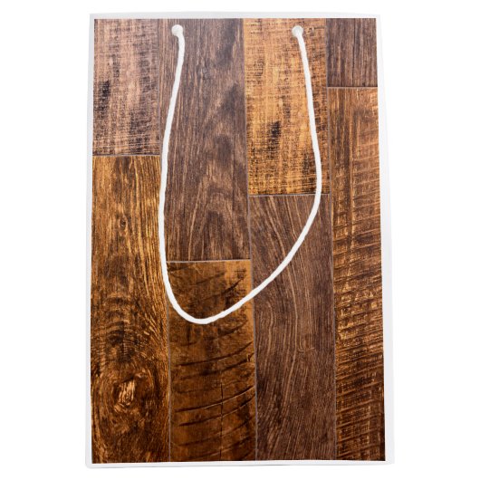 Sac Cadeau Moyen Planches en bois (Devant)