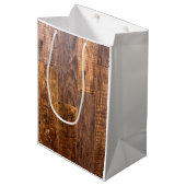 Sac Cadeau Moyen Planches en bois (Devant Angle)