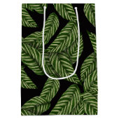 Sac Cadeau Moyen Plante de feuille tropicale moderne Imprimer Monog (Dos)