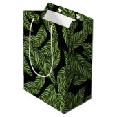 Sac Cadeau Moyen Plante de feuille tropicale moderne Imprimer Monog (Dos Angle)