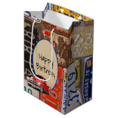 Sac Cadeau Moyen Plaques de camionnettes et d'anciens permis (Devant Angle)