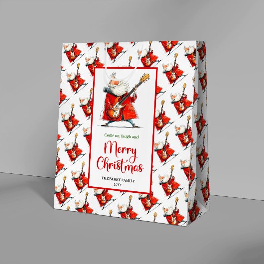 Sac Cadeau Moyen Playful funny Santa minimalist festive gift bag 