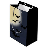 Sac Cadeau Moyen Pleine lune Halloween avec chauves-souris (Devant Angle)