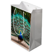 Sac Cadeau Moyen Plumes de paon (Dos Angle)