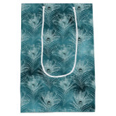 Sac Cadeau Moyen Plumes de paon turquoises (Dos)