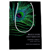 Sac Cadeau Moyen Plumes de Parties scintillant moderne Boho Chic (Devant)