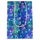 Sac Cadeau Moyen Plumes de Peacock de Monnaie Bleue Violet (Dos)