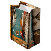 Sac Cadeau Moyen Plumes tribales du sud-ouest aztèque (Devant Angle)