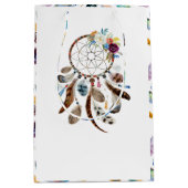 Sac Cadeau Moyen Plumes tribales et attrapeur de fleurs (Devant)