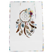 Sac Cadeau Moyen Plumes tribales et attrapeur de fleurs (Dos)