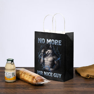 Sac Cadeau Moyen Plus de Monsieur Gentil Mec Drôle de Loup Alpha Mè