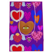 Sac Cadeau Moyen Plusieurs coeurs colorés Valentine (Dos)