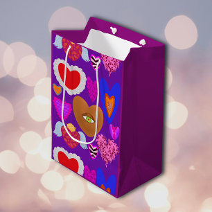 Sac Cadeau Moyen Plusieurs coeurs colorés Valentine