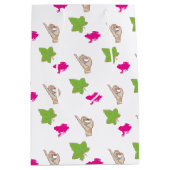 Sac Cadeau Moyen Plutôt rose et vert Célébrations (Devant)