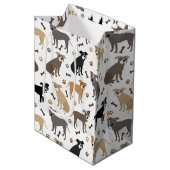 Sac Cadeau Moyen Poches et os Pitbulles (Devant Angle)