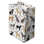 Sac Cadeau Moyen Poches et os Pitbulles (Dos Angle)