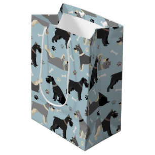 Sac Cadeau Moyen Poches et os Schnauzer