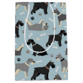 Sac Cadeau Moyen Poches et os Schnauzer (Devant)