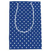 Sac Cadeau Moyen Pointillisme Classique Blanc - Bleu Véritable (Devant)