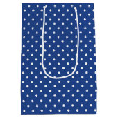 Sac Cadeau Moyen Pointillisme Classique Blanc - Bleu Véritable (Dos)