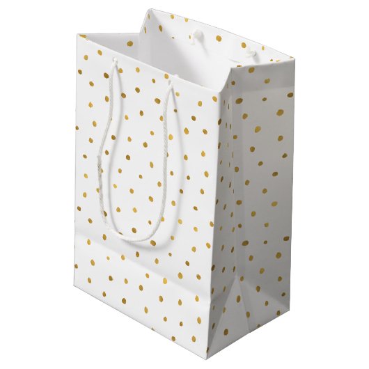 Sac Cadeau Moyen Points blancs d'or (Dos Angle)