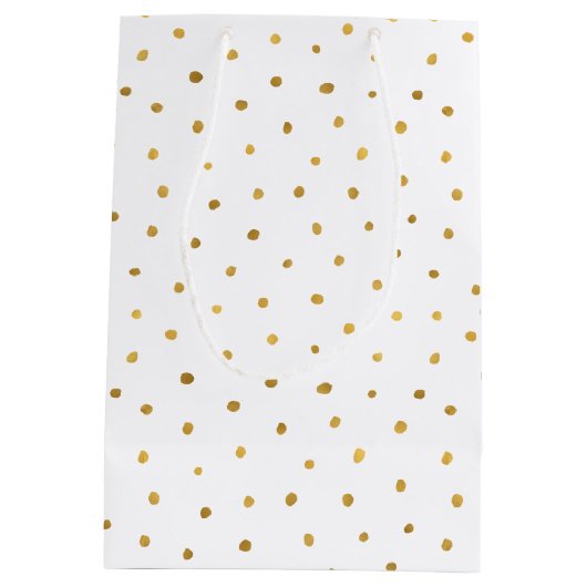 Sac Cadeau Moyen Points blancs d'or (Dos)