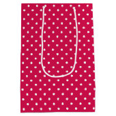 Sac Cadeau Moyen Points classiques blanc - rouge framboise (Dos)