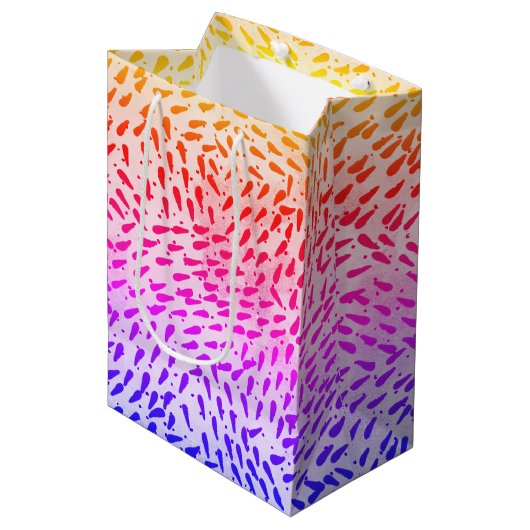 Sac Cadeau Moyen Points colorés abstraits (Devant Angle)