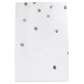Sac Cadeau Moyen Points Confetti Aquarelle Argent (Devant)