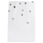 Sac Cadeau Moyen Points Confetti Aquarelle Argent (Dos)