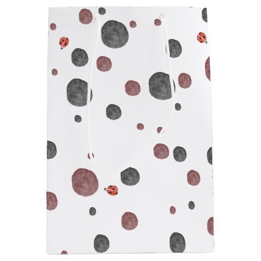 Sac Cadeau Moyen Points d'aquarelle de Ladybug (Devant)