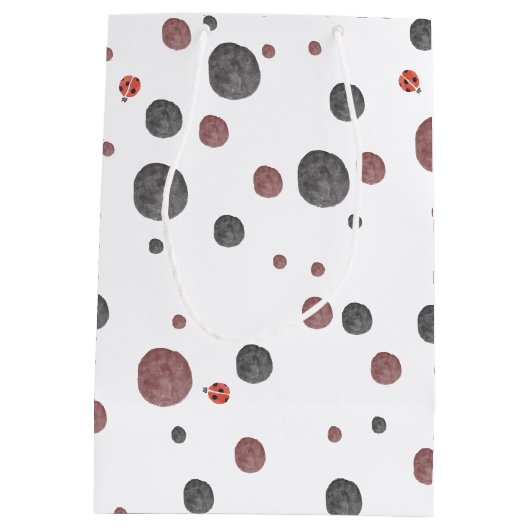 Sac Cadeau Moyen Points d'aquarelle de Ladybug (Dos)