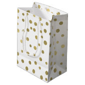 Sac Cadeau Moyen Points de confettis d'or (Dos Angle)