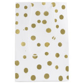 Sac Cadeau Moyen Points de confettis d'or (Devant)