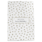 Sac Cadeau Moyen Points de parties scintillant en argent (Devant)