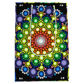 Sac Cadeau Moyen Points Hippie Retro Mandala Floral Dotés (Dos)