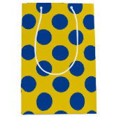 Sac Cadeau Moyen points jaunes bleus (Devant)