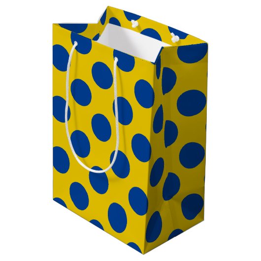 Sac Cadeau Moyen points jaunes bleus (Dos Angle)