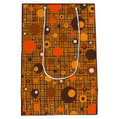Sac Cadeau Moyen Points modernes du milieu du siècle Motif Orange B (Dos)