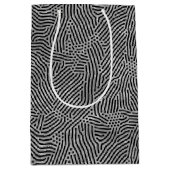 Sac Cadeau Moyen Points Noir Faux Faux Argent Foil (Devant)