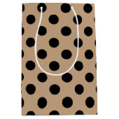 Sac Cadeau Moyen Points noirs sur beige (Devant)